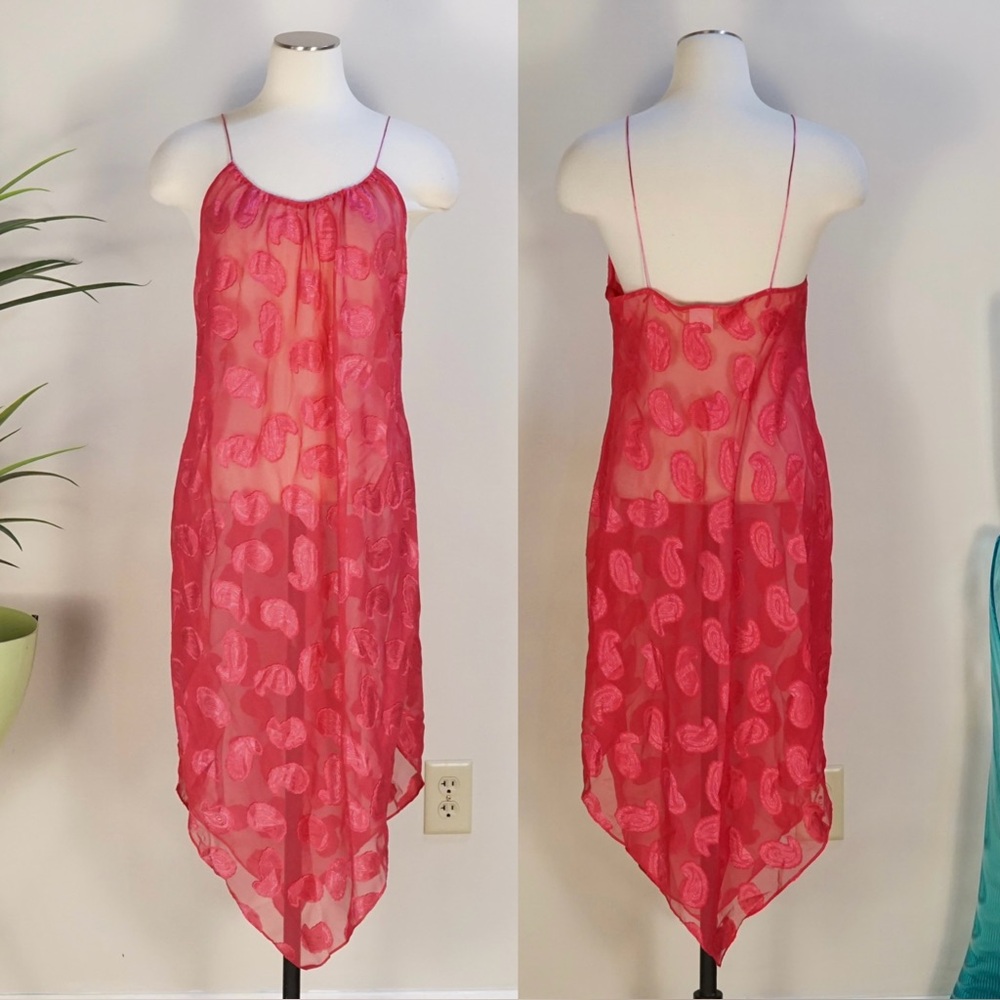 Vintage 90s Inner Most paisley sheer midi nightgown dress M